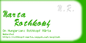 marta rothkopf business card