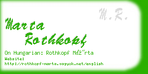 marta rothkopf business card